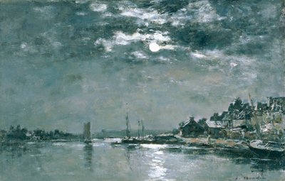 Seascape ao luar de Eugene Louis Boudin